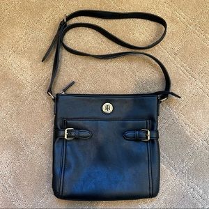 Tommy Hilfiger Black Leather Crossbody